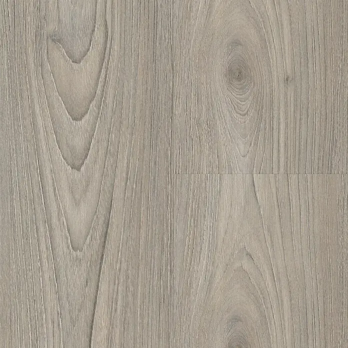 LOGOCLIC Ambienta Laminatmuster Eiche Alba - 296 x 195 x 1 mm, Landhausdiele - Nahaufnahme eines modernen Laminatbodens in heller Holzoptik, der die Maserung und Textur hervorhebt.