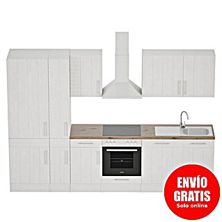 Respekta Premium Composición de cocina Anton (Ancho: 310 cm, Blanco, Con electrodomésticos)