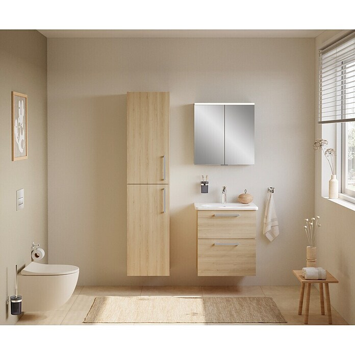 VitrA Bad-Hochschrank Root Flat (B x T x H: 42 x 36 x 180 cm, Eiche Natur) | BAUHAUS