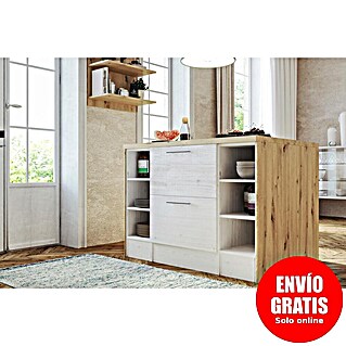 Respekta Cocina de isla Anton (An x L: 124 x 90 cm, Blanco, Sin electrodomésticos)