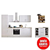 Respekta Cocina de isla Anton (Ancho: 280 cm, Blanco e imitación roble, Con electrodomésticos) | BAUHAUS
