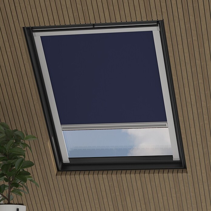 Dakraamrolgordijn U08 (U08, Donkerblauw, Handmatig) | BAUHAUS