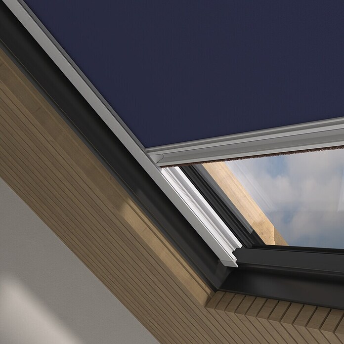 Dakraamrolgordijn U08 (U08, Donkerblauw, Handmatig) | BAUHAUS