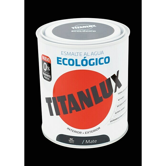 Titanlux Esmalte de color Eco (Negro, 750 ml, Mate)