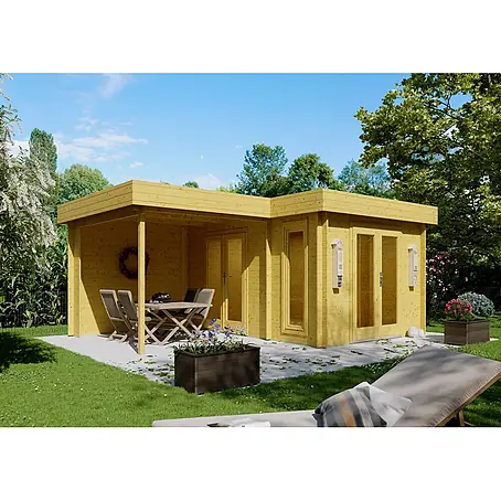 Fjordholz Flachdach Gartenhaus  Wendy 28, Kiefer/Pinie Imprägnierung