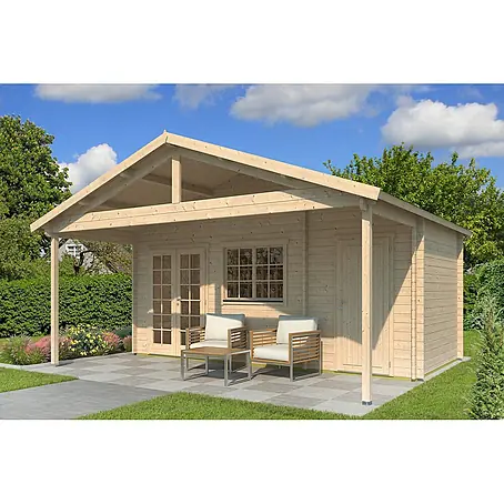 Fjordholz  Gartenhaus Rolf 44 D mit Vordach