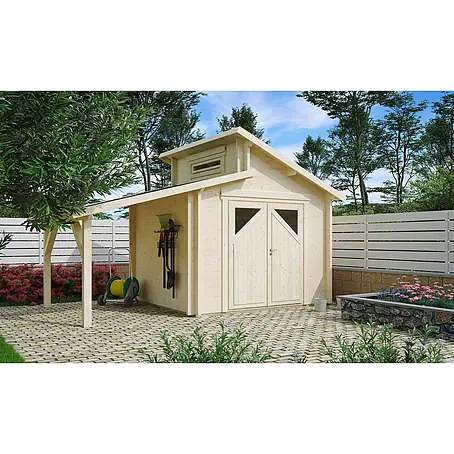 Fjordholz  Gartenhaus Varianta 44 A +SD Moderne-Tür (Milchglas)