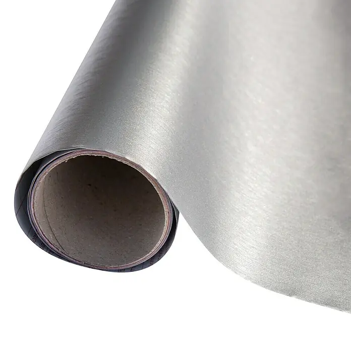 D-c-fix Metalleffektfolie Metallic - 150 x 67,5 cm, Silber, Selbstklebend - Eine Rolle silberne Klebefolie, ideal für DIY-Projekte und zur individuellen Gestaltung von Möbeln und Oberflächen.