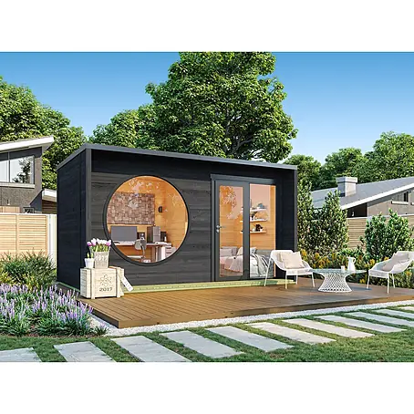 Fjordholz  Gartenhaus Office Box Größe M schwarz