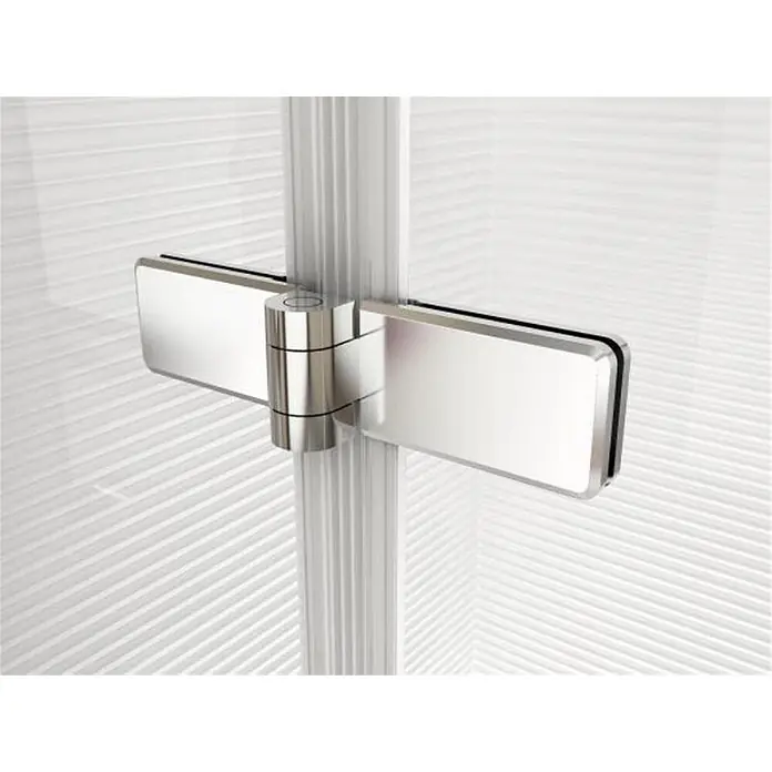 Glaszentrum Hagen Eckdusche 100x90x195 cm Hera Eck Duschkabine - 90 x 100 x 195 cm, Imprägniert, Farblos, Stärke: 8 mm - Poliertes Chrom-Glas-zu-Glas-Scharnier für Duschabtrennungen oder Glaspaneele.