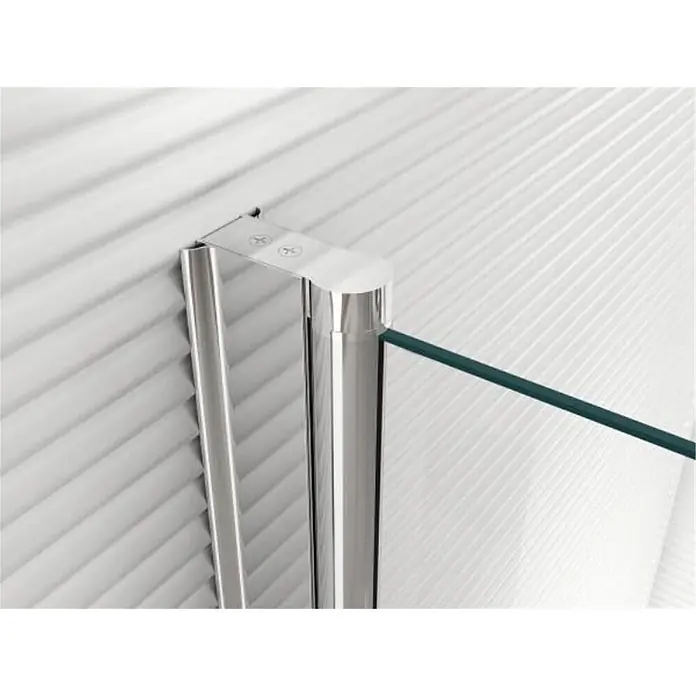 Glaszentrum Hagen Eckdusche 100x90x195 cm Hera Eck Duschkabine - 90 x 100 x 195 cm, Imprägniert, Farblos, Stärke: 8 mm - Chrom Duschwandrahmen und Glaspaneel-Verbindung.