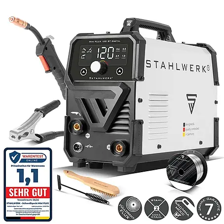 STAHLWERK  Fülldrahtschweißgerät Schweißgerät Mini FLUX 120 ST Digital Fülldraht MMA/ARC LIFT TIG