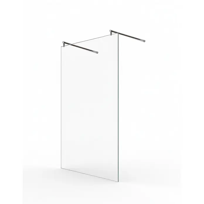 Glaszentrum Hagen Duschwand Glaszentrum Hagen Jade 138x200 cm Walk in Duschwand Klarglas, 2x Rundhalter - Eloxiert, Farblos - Duschwand aus Klarglas mit Chrom-Haltestangen.