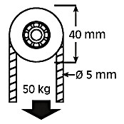 HBS Betz Seilrolle (Polyamid, Traglast: 50 kg, Durchmesser: 40 mm, 2 Stk.)