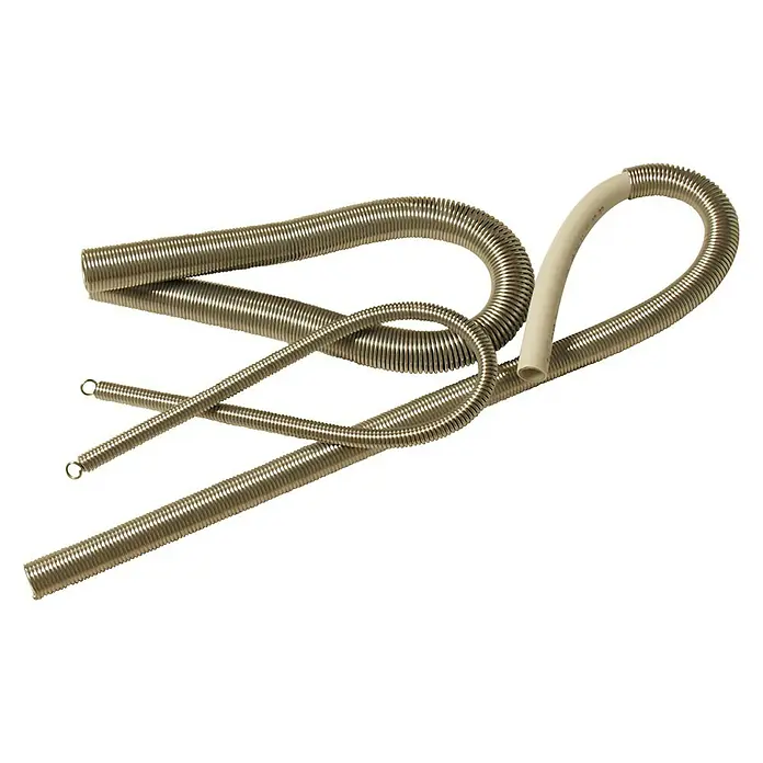Comisa Außen-Biegefeder - Passend für: Verbundrohre 16 mm - Metallspirale mit gebogenem Design und Rohranschluss, ideal für flexible Anwendungen.