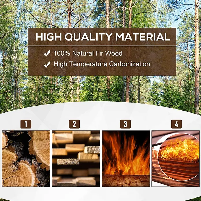 Furnicato Hochbeet - 120 x 40 x 40 cm, Holz, Naturholz - Hochwertiges Material: 100% natürliches Tannenholz und Hochtemperaturkarbonisierung.
