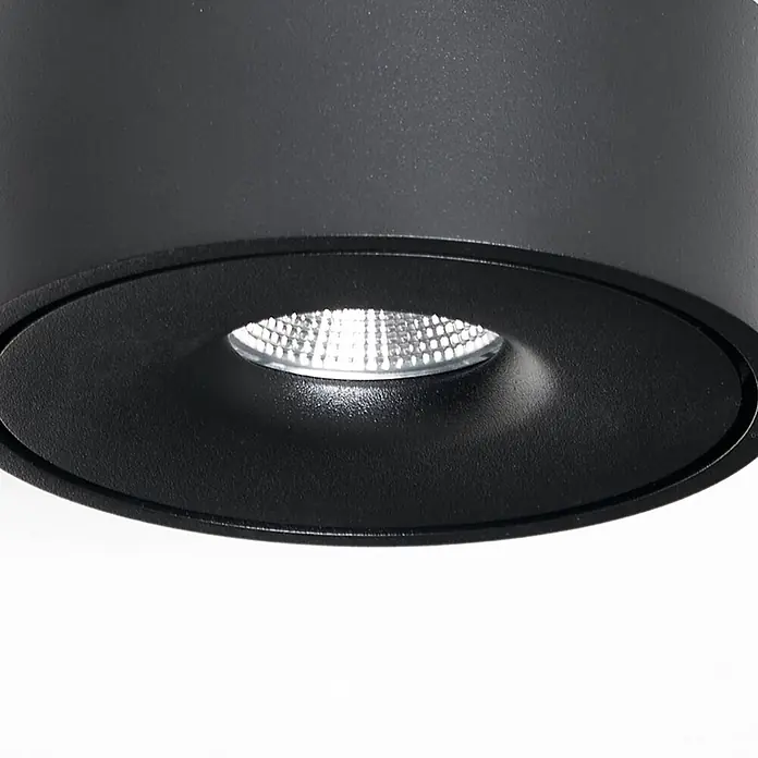 Arcchio Deckenleuchte Rotari - schwarz, schwarz - Schwarze zylindrische LED-Deckenleuchte mit matter Oberfläche.