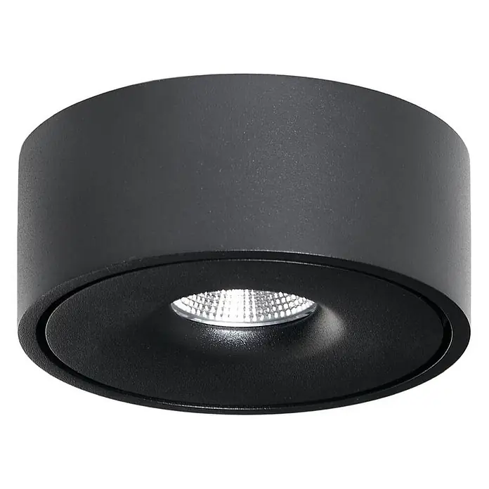 Arcchio Deckenleuchte Rotari - schwarz, schwarz - Schwarze zylindrische LED-Aufbauleuchte mit eingelassener Lichtquelle.