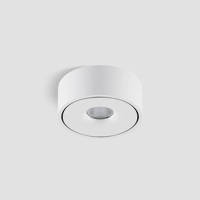Arcchio Deckenleuchte Ranka - weiß / opal - Weißer zylindrischer Anbau-Downlight mit zentraler, eingelassener Leuchte.