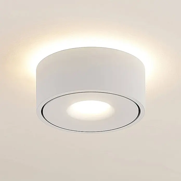 Arcchio Deckenleuchte Ranka - weiß / opal - Weiße zylindrische LED-Deckenleuchte mit direkter und indirekter Beleuchtung.