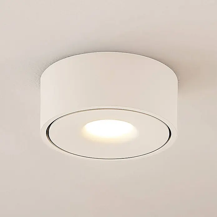 Arcchio Deckenleuchte Rotari - weiß / opal - Weiße runde LED-Aufbauleuchte für die Decke, strahlt warmes Licht aus.