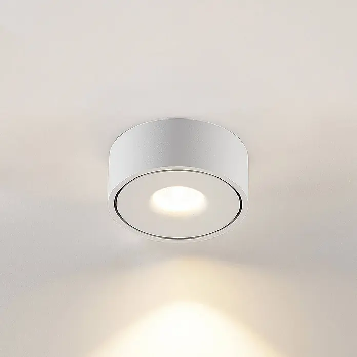 Arcchio Deckenleuchte Rotari - weiß / opal - Weiße runde LED-Deckenleuchte zur Aufputzmontage mit warmem Lichtkegel.