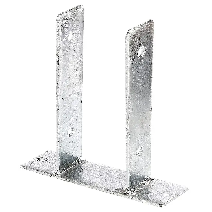 GartenLand Pfostenanker - Stahl, Passend für: 9x9 cm Pfosten, Pfostenträger zum Aufschrauben Lasche - Verzinkter U-förmiger Pfostenträger für Holzpfosten, mit flacher Basis und Befestigungslöchern.