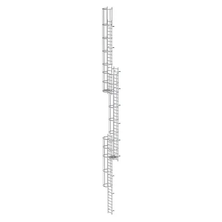 Munk  Anlegeleiter ortsfeste Steigleitern Aluminium eloxiert, 17,64m SH PG2