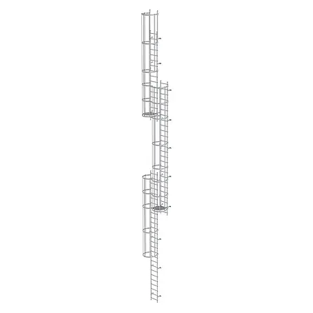 Munk  Anlegeleiter ortsfeste Steigleitern Aluminium eloxiert, 15,12m SH PG2