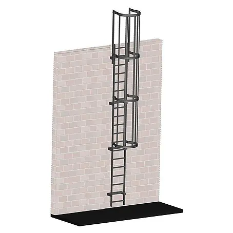 Zarges  Anlegeleiter Steigleiter an baulichen Anlagen Aluminium 4,80m SH