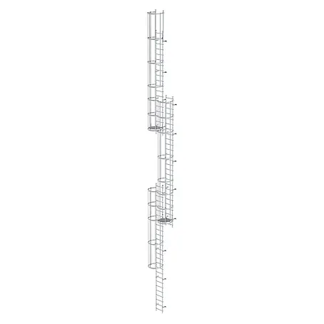 Munk  Anlegeleiter ortsfeste Steigleitern Aluminium, 15,96m SH PG2
