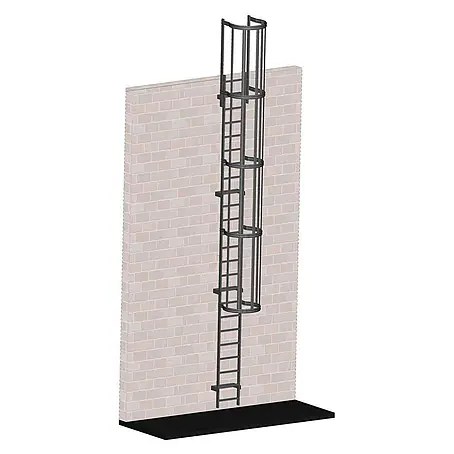 Zarges  Anlegeleiter Steigleiter an baulichen Anlagen Aluminium 6,50m SH
