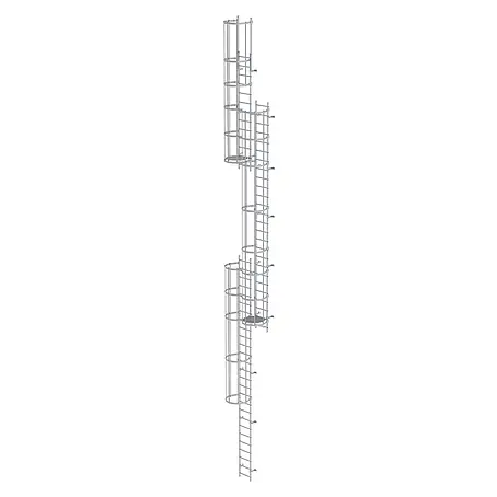 Munk  Anlegeleiter ortsfeste Steigleitern Aluminium eloxiert, 14,00m SH PG2