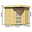 Karibu Gartenhaus Schwandorf 3 (242 x 238 cm, Wandstärke: 19 mm, Flachdach, Natur)
