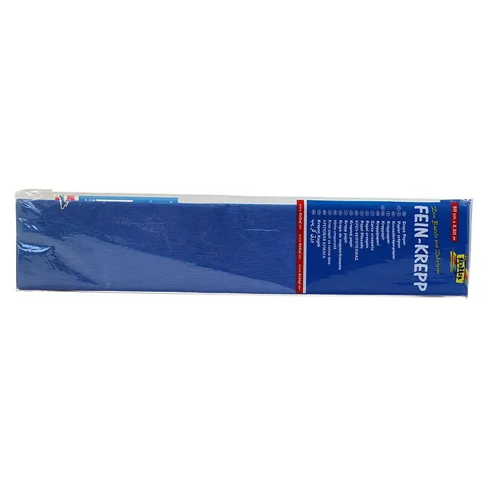 Krepppapier - Brillantblau, 2,5 m x 50 cm - Blaue Fein-Krepp Papierrolle von Folia, ideal zum Basteln und Dekorieren. Das Papier ist 50 cm breit und 2,50 m lang.