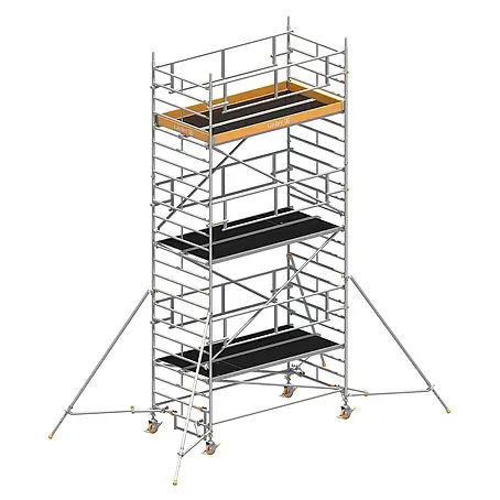 Layher  Rollgerüst Rollgerüst Uni Breit P2 Safety Plus mit Doppelgeländer und ausziehbaren G