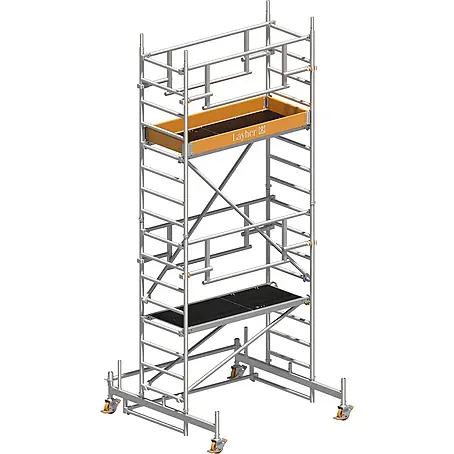 Layher  Rollgerüst Rollgerüst Uni Leicht P2 Safety Plus mit Doppelgeländer 5,26m AH