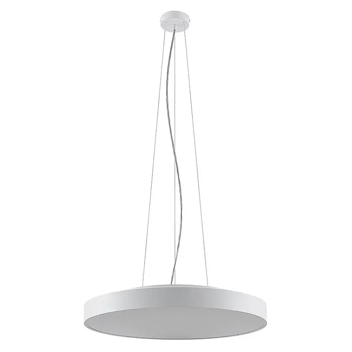 Arcchio Pendelleuchte Vanida - L x B x H: 60 x 60 x 9 cm, weiß / opal, weiß - Weiße runde LED-Pendelleuchte.