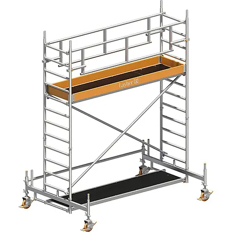 Layher  Rollgerüst Rollgerüst Uni Standard P2 Safety Plus mit Doppelgeländer 4,35m AH