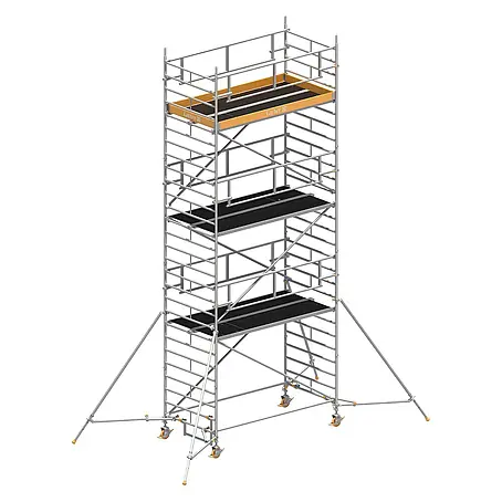 Layher  Rollgerüst Rollgerüst Uni Breit P2 Safety Plus mit Doppelgeländer und ausziehbaren G