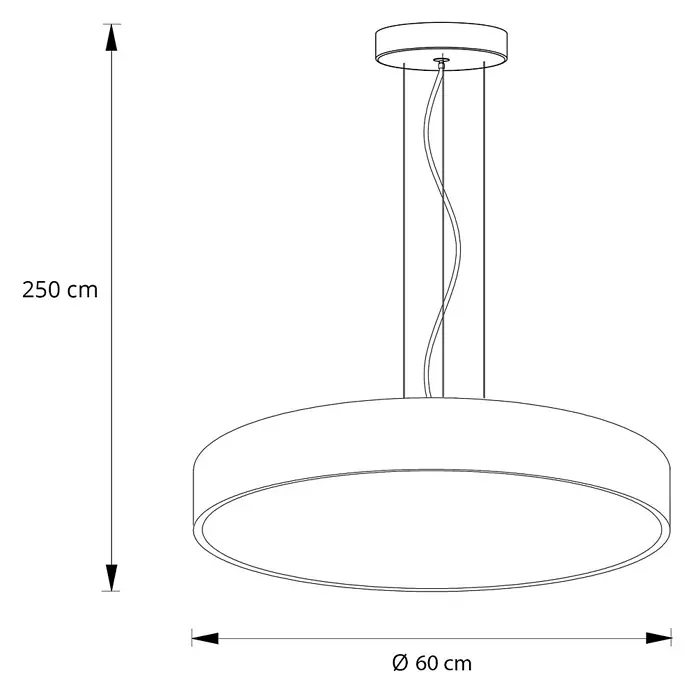 Arcchio Pendelleuchte Vanida - L x B x H: 60 x 60 x 9 cm, weiß / opal, weiß - Rundhängelampe mit 60 cm Durchmesser und 250 cm Kabellänge.