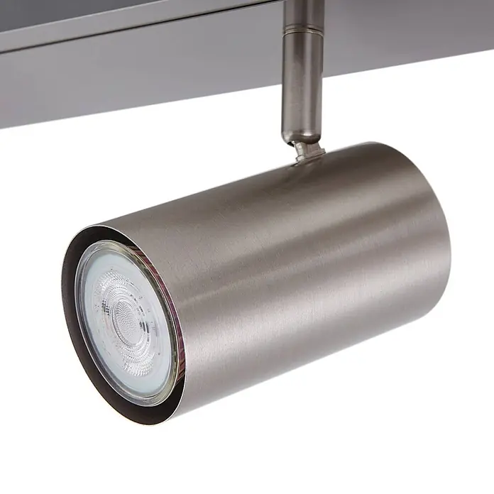 Lindby Deckenstrahler Joffrey - alu / grau / zink, alu / grau / zink, GU10 - Zylindrischer Deckenspot aus gebürstetem Metall mit LED-Leuchtmittel, verstellbar an flacher Befestigung.