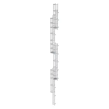Munk  Anlegeleiter ortsfeste Steigleitern Aluminium eloxiert, 18,76m SH PG2