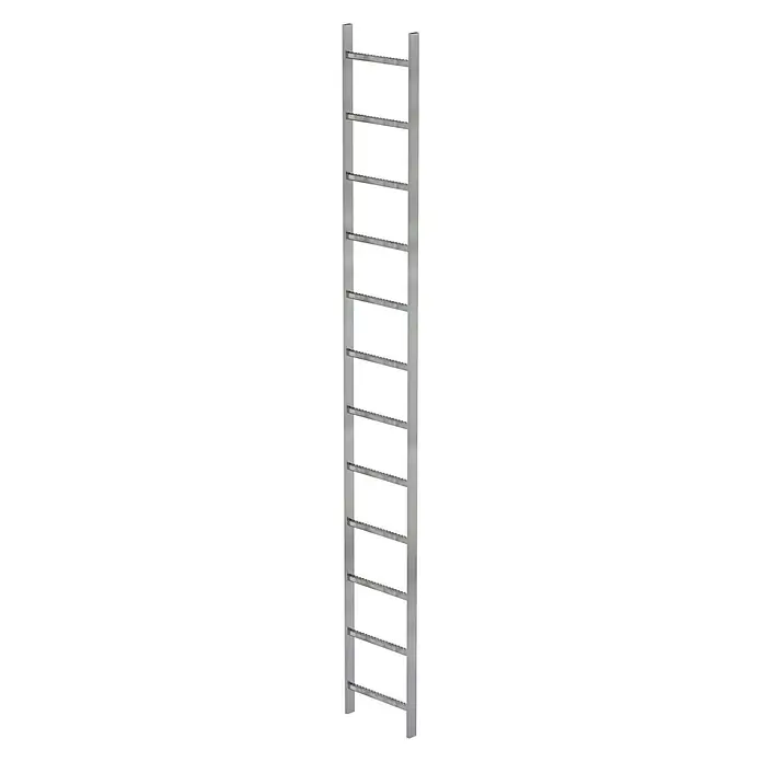 Munk Steigleiter Schachtleiter Stahl verzinkt 400mm breit 12 Sprossen 3,36m lang - Anzahl Tritte: 12 Stk., Stahl - Handtuchhalter aus silbernem Metall mit geriffelten Querstreben.