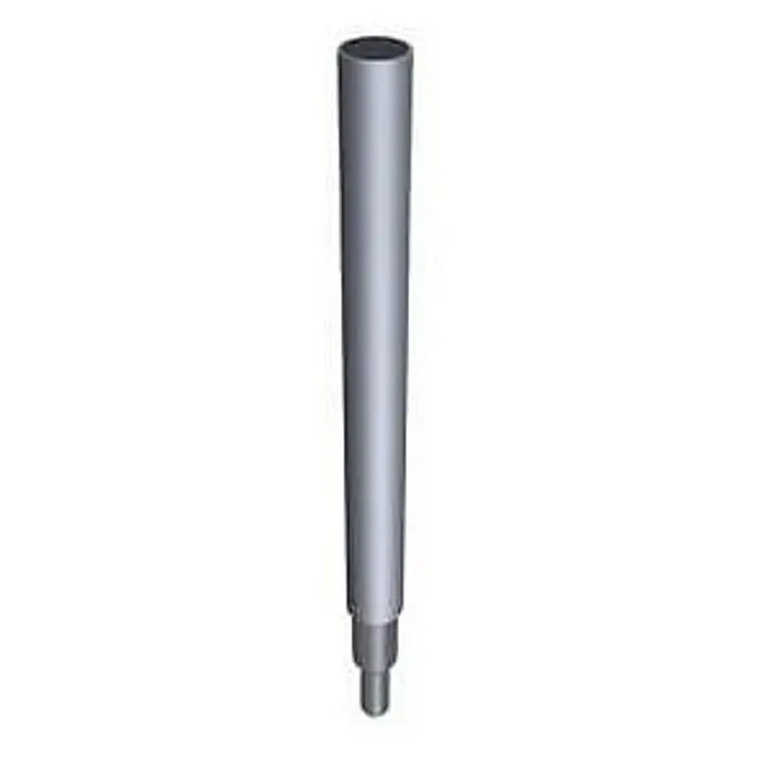 Iller Leiter Rollgerüst Aufsteckrohr für Ballastscheiben -  - Grau metallisches zylindrisches Bauteil mit hohler Oberseite und abgestufter, schmalerer Basis.
