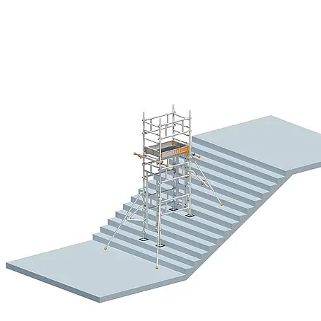 Layher  Rollgerüst Fahrgerüst SoloTower mit 2 Durchgängen und Treppen-Kit 4,65m AH