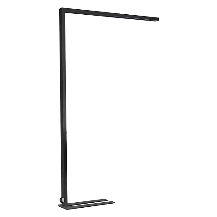 Arcchio Stehleuchte Jolinda - schwarz, schwarz - Schwarze, minimalistische LED-Stehleuchte mit schlankem L-förmigem Design und flachem Fuß.