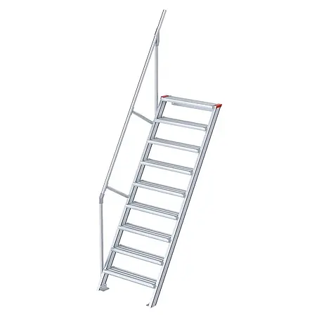 Euroline 510 Treppe 60° 800mm Stufenbreite 9 Stufen Alu gerieft