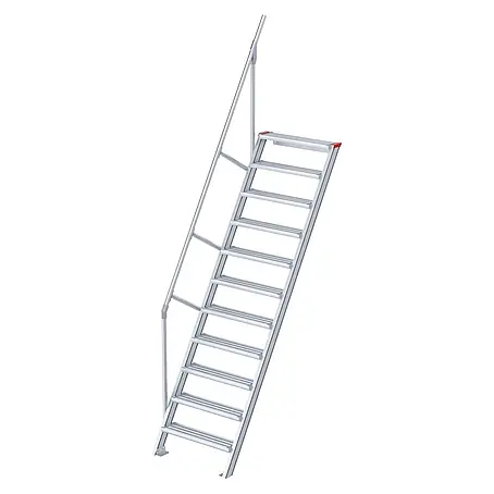 Euroline  Außentreppe 510 Treppe 60° 1000mm Stufenbreite 11 Stufen Alu gerieft