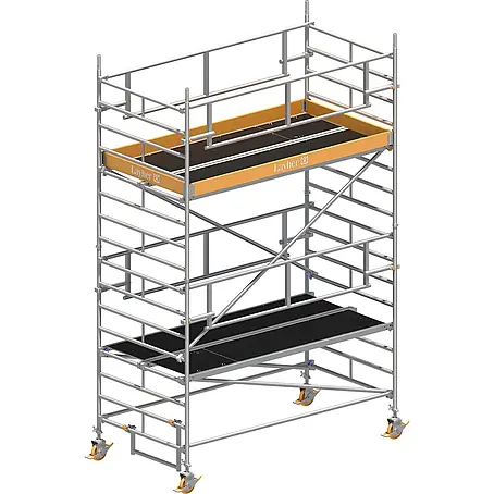 Layher  Rollgerüst Rollgerüst Uni Breit P2 Safety Plus mit Doppelgeländer 5,20m AH